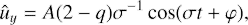 $$ \begin{aligned} \hat{u}_y = A (2-q) \sigma ^{-1} \cos (\sigma t+\varphi ), \end{aligned} $$