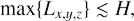 $$ \begin{aligned} \text{ max}\{L_{x,y,z}\} \lesssim H, \end{aligned} $$