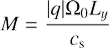 $$ \begin{aligned} M=\frac{|q| \Omega _0 L_y}{c_{\rm s}} \end{aligned} $$