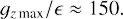$$ \begin{aligned} g_{z\,\text{max}}/\epsilon \approx 150. \end{aligned} $$