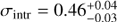 $ (\sigma_{\text{ intr}}={0.46^{+0.04}_{-0.03}}) $