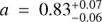 $ a={0.83^{+0.07}_{-0.06}} $