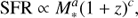 $$ \begin{aligned} {\mathrm{SFR} } \propto M_{*}^{a} (1+z)^{c}, \end{aligned} $$