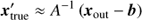 $$ {\boldsymbol{x}}_{{\rm{true}}}^\prime \approx {A^{ - 1}}\left( {{{\boldsymbol{x}}_{{\rm{out}}}} - {\boldsymbol{b}}} \right) $$