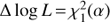 $ \mathrm\Delta\log L=\chi_1^2{(\alpha)} $