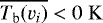 $ \overline{T_{\mathrm{b}}(v_i)} < 0~\mathrm{K}$