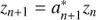 $ z_{n+1}=a_{n+1}^{*}z_{n} $