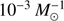 ${10^{ - 3}}M_ \odot ^{ - 1}$