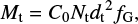 $ \begin{equation} M_{\rm t}=C_0 {N_{\rm t}} {d_{\rm t}}^2 f_{\rm G} \label{C0SPSSPCcoefficient} ,\end{equation} $