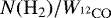 $N(\mathrm{H}_2) / W_{^{12}\mathrm{CO}}$
