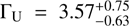 $\Gamma_{\rm U} = 3.57^{+0.75}_{-0.63}$