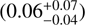 $(0.06^{+0.07}_{-0.04})$