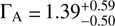 $\Gamma_{\rm A}=1.39^{+0.59}_{-0.50}$