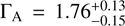 $\Gamma_{\rm A} = 1.76^{+0.13}_{-0.15}$