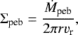\begin{equation*} {\mathrm\Sigma}_{\textrm{peb}} = \frac{\dot{M}_{\textrm{peb}}}{2 {\mathrm{\pi}} r v_{\textrm{r}}},\end{equation*}