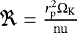 $\Re = \frac{r_{\textrm{p}}^2 {\mathrm\Omega}_{\textrm{K}}}{{\mathrm{nu}}}$