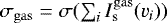 $\sigma_{\rm{gas}}=\sigma(\sum_i I^{\rm{gas}}_{\textrm{s}}(v_i))$