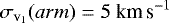 $\sigma_{\textrm{v}_1}(arm) = 5~\textrm{km\,s}^{-1}$