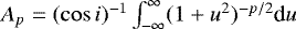 $A_p=(\cos i)^{-1}\int_{-\infty}^{\infty} (1&#x002B;u^2)^{-p/2} \textrm{d}u$