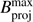 $ B_{{\rm{proj}}}^{{\rm{max}}} $