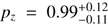 $ p_z=0.99^{+0.12}_{-0.11} $