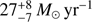 $ 27^{+8}_{-7}\,M_{\odot}\,\mathrm{yr}^{-1} $