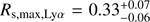 $ R_{\mathrm{s}, \mathrm{max}, \mathrm{Ly}\alpha} = 0.33^{+0.07}_{-0.06} $