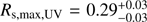 $ R_{\mathrm{s}, \mathrm{max}, \mathrm{UV}}=0.29^{+0.03}_{-0.03} $