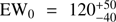 $ {\text{EW}}_{0}=120^{+50}_{-40} $