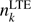 $ n_{k}^{\mathrm{LTE}} $