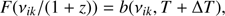 $$ \begin{aligned} F(\nu _{ik}/(1+z))=b(\nu _{ik},T+\Delta {T}), \end{aligned} $$