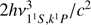 $ 2h\nu _{{1^1}S,{k^1}P}^3/{C^2} $