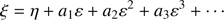 $$ \begin{aligned} \xi = \eta + a_1 {\varepsilon } + a_2 {\varepsilon }^2 + a_3 {\varepsilon }^3 + \cdots \end{aligned} $$