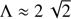 $ \Lambda\approx 2\,\sqrt{2} $