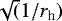 $\sqrt(1/r_{\textrm{h}})$