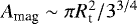 $A_{\textrm{mag}}\sim {\mathrm{\pi}} R_{\textrm{t}}^2/3^{3/4}$