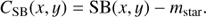 $$ \begin{aligned} C_{\rm SB}(x,y) = \mathrm{SB}(x,y) - m_{\rm star}. \end{aligned} $$