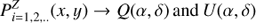 $$ \begin{aligned} P_{i=1,2,..}^Z(x,y) \rightarrow Q(\alpha ,\delta )\,\mathrm{and} \, U(\alpha ,\delta ) \end{aligned} $$