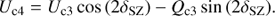 $$ \begin{aligned} U_{\rm c4} = U_{\rm c3}\, \mathrm{cos}\,(2\delta _{\rm SZ}) -Q_{\rm c3}\,\mathrm{sin}\,(2\delta _{\rm SZ}). \end{aligned} $$