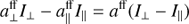 $$ \begin{aligned} a_\perp ^\mathrm{ff}I_\perp - a_\parallel ^\mathrm{ff}I_\parallel = a^\mathrm{ff}(I_\perp - I_\parallel ) \end{aligned} $$