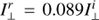 $I_ \bot ^r = 0.089I_ \bot ^i $