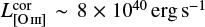 $ L_{[\text{O}\,\textsc{III}]}^\text{cor} \sim 8 \times 10^{40}\,{\rm erg}\,{\rm s}^{-1} $