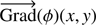 $ \overrightarrow{\mathrm{Grad}}(\phi)(x,{y}) $