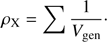$$ \rho_\text{x}=\mathrm\Sigma\frac1{V_\text{gen}}. $$