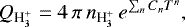 \begin{equation*}{Q_{\textrm{H}_3^&#x002B;}} = 4\,\pi\,{n_{\textrm{H}_3^&#x002B;}}\,e^{\sum_{n} C_{n}T^n}, \end{equation*}