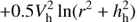 $$ + 0.5V_{\rm{h}}^2\ln \left( {{r^2} + h_{\rm{h}}^2} \right),$$