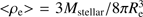 $ { < }\rho_{\mathrm{e}}{ > } = 3 M_{\mathrm{stellar}}/8\pi R_{\mathrm{e}}^{3} $