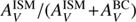 $ A_V^\text{ISM}/{(A_V^\text{ISM}+A_V^\text{BC})} $