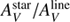 $ A_V^\text{star}/A_V^\text{line} $