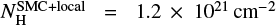 $ N_{\rm H}^{\rm SMC+local} = 1.2 \times 10^{21} {\rm cm^{-2}} $